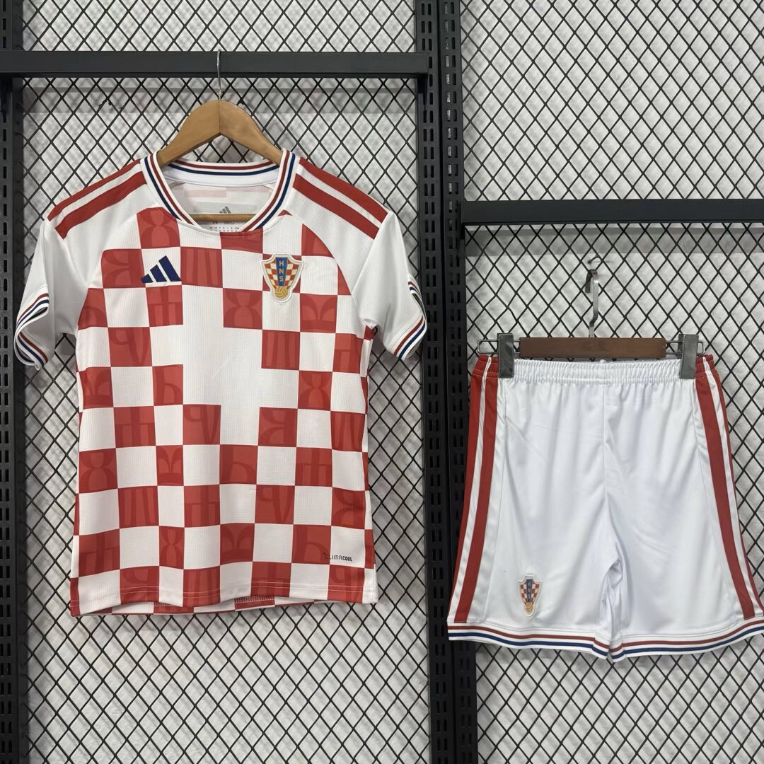Kids-Croatia 2027 Home Soccer Jersey